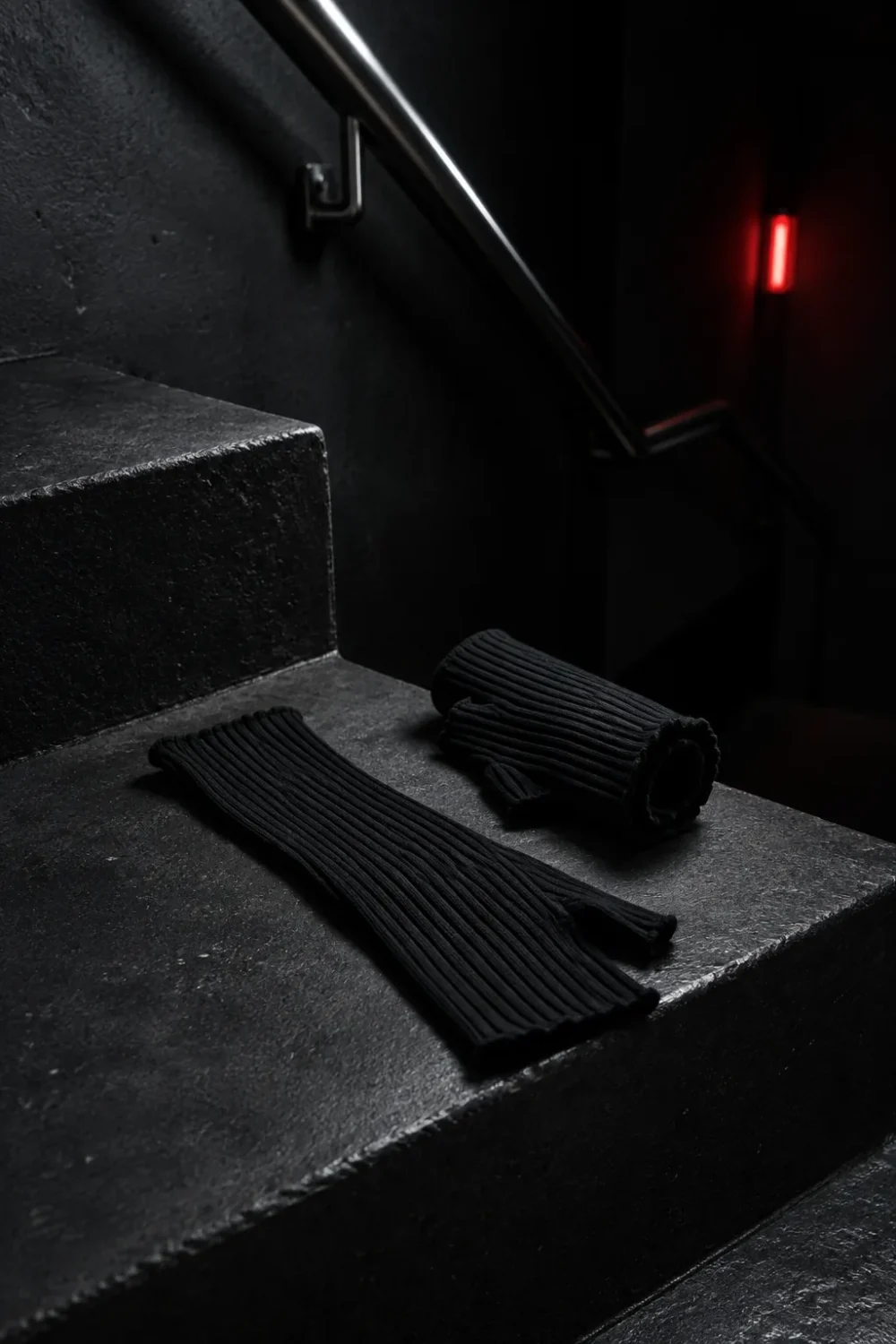 Fingerless Ribbed Gloves