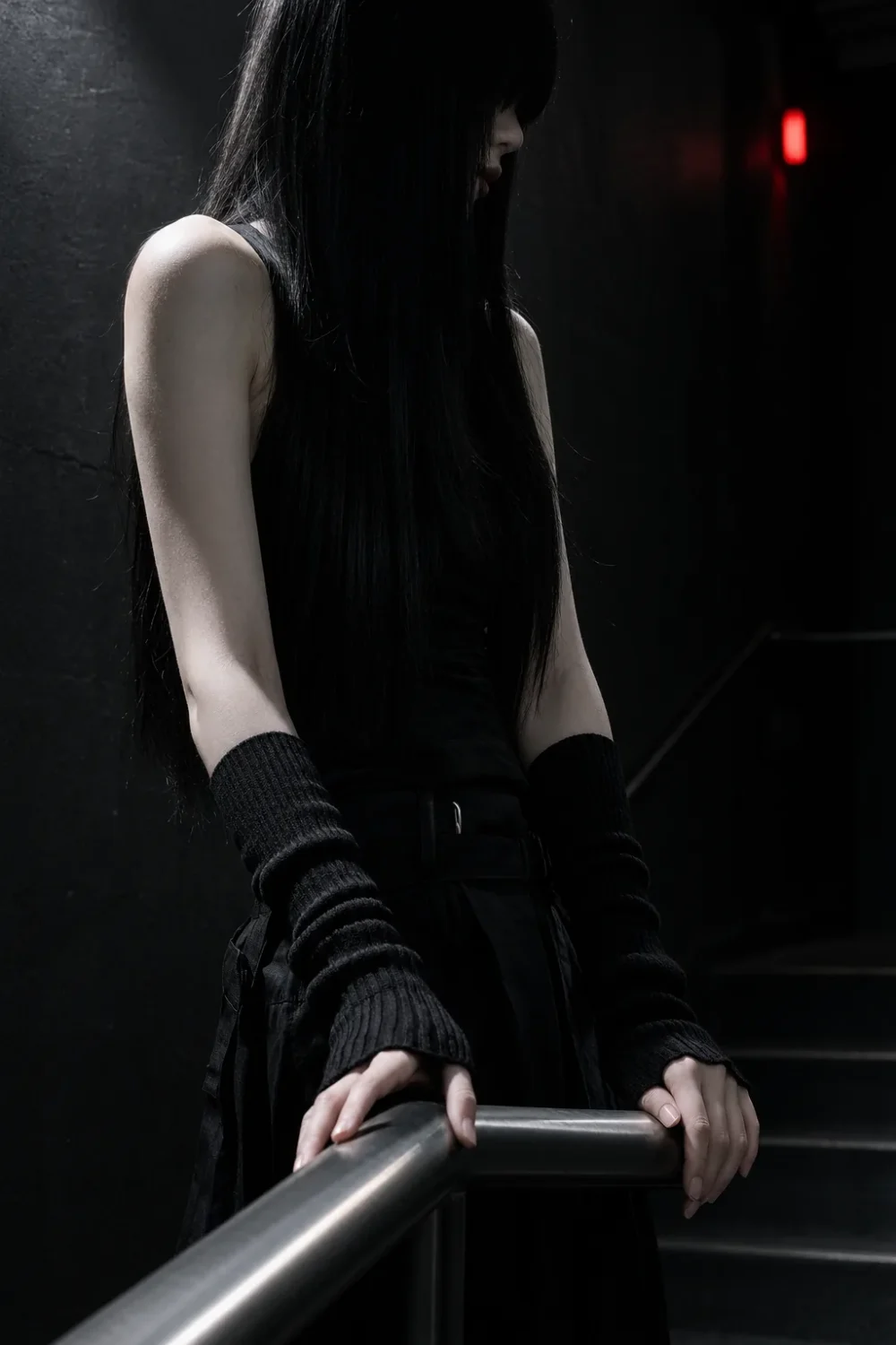 Fingerless Ribbed Gloves